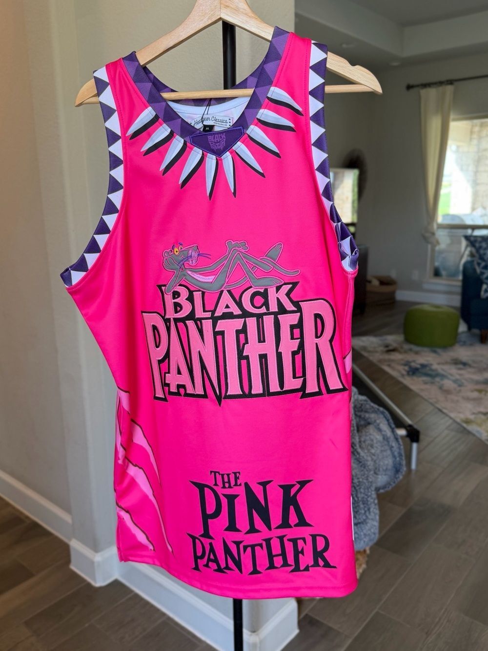 Headgear Classics Pink Panther x Black Panther T'Challa Basketball Jersey XL